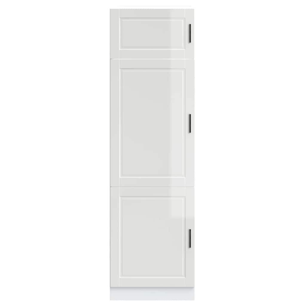 Armoire de cuisine Porto blanc brillant bois d'ingénierie