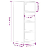 Armoire suspendue blanc 20x29,5x60 cm bois d'ingénierie