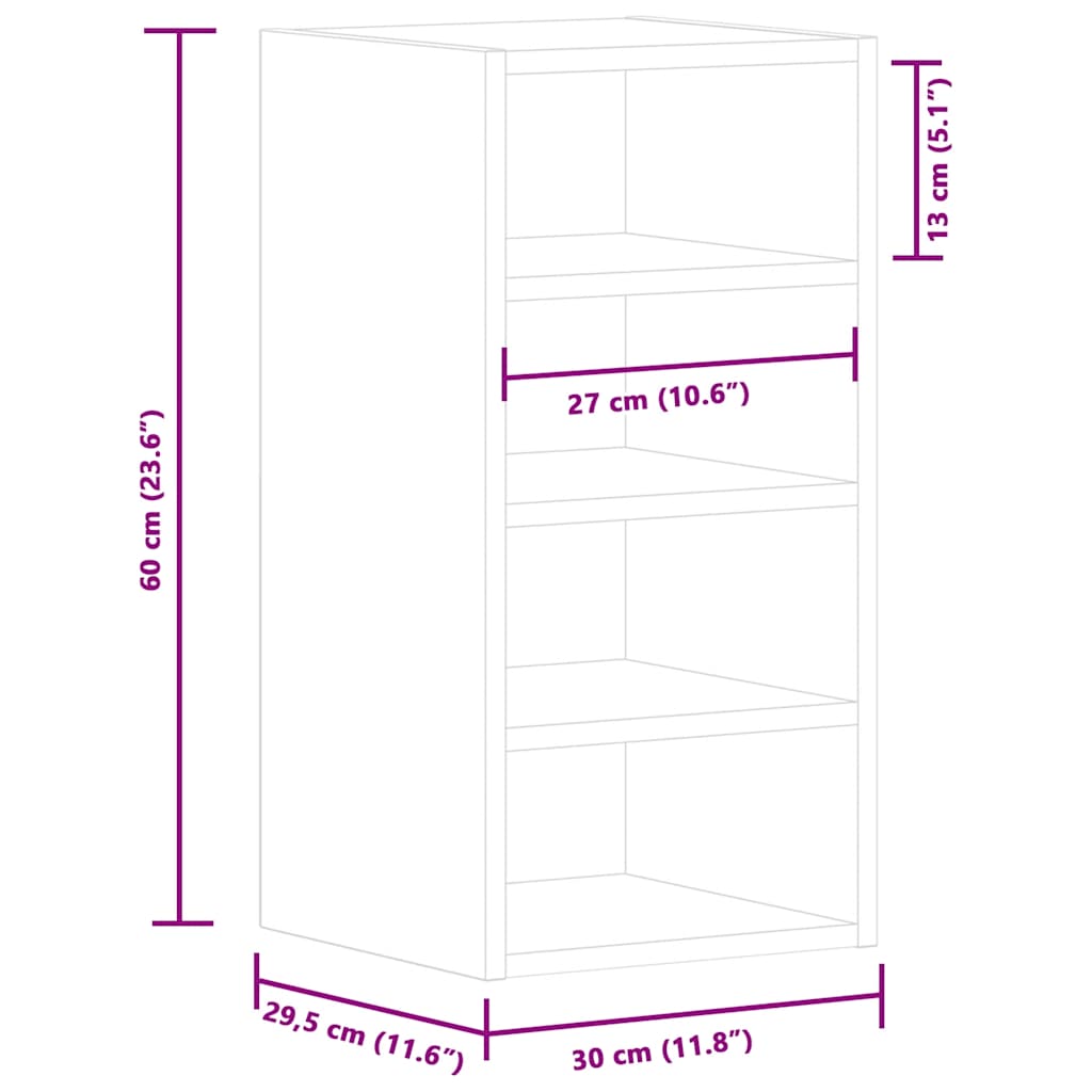 Armoire suspendue blanc 30x29,5x60 cm bois d'ingénierie