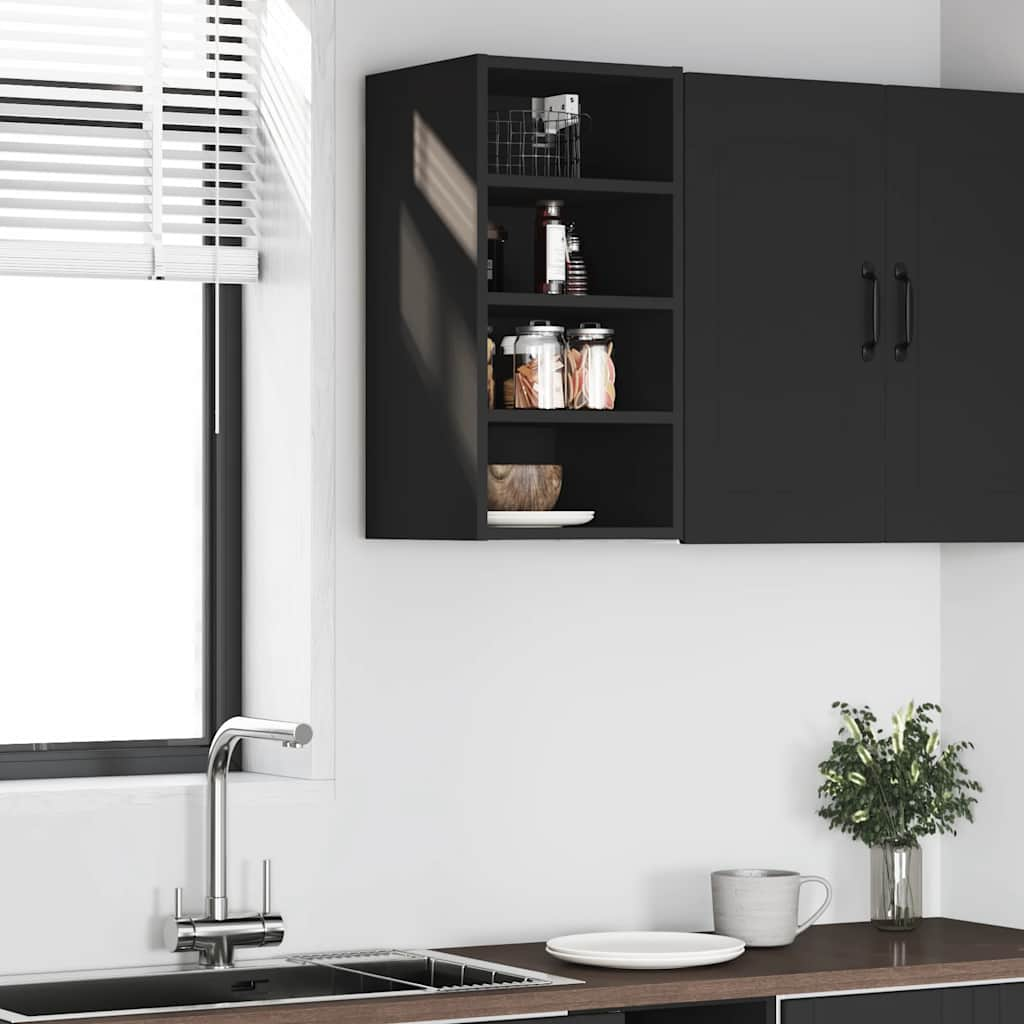 Black hanging cabinet 30x29.5x60 cm engineered wood