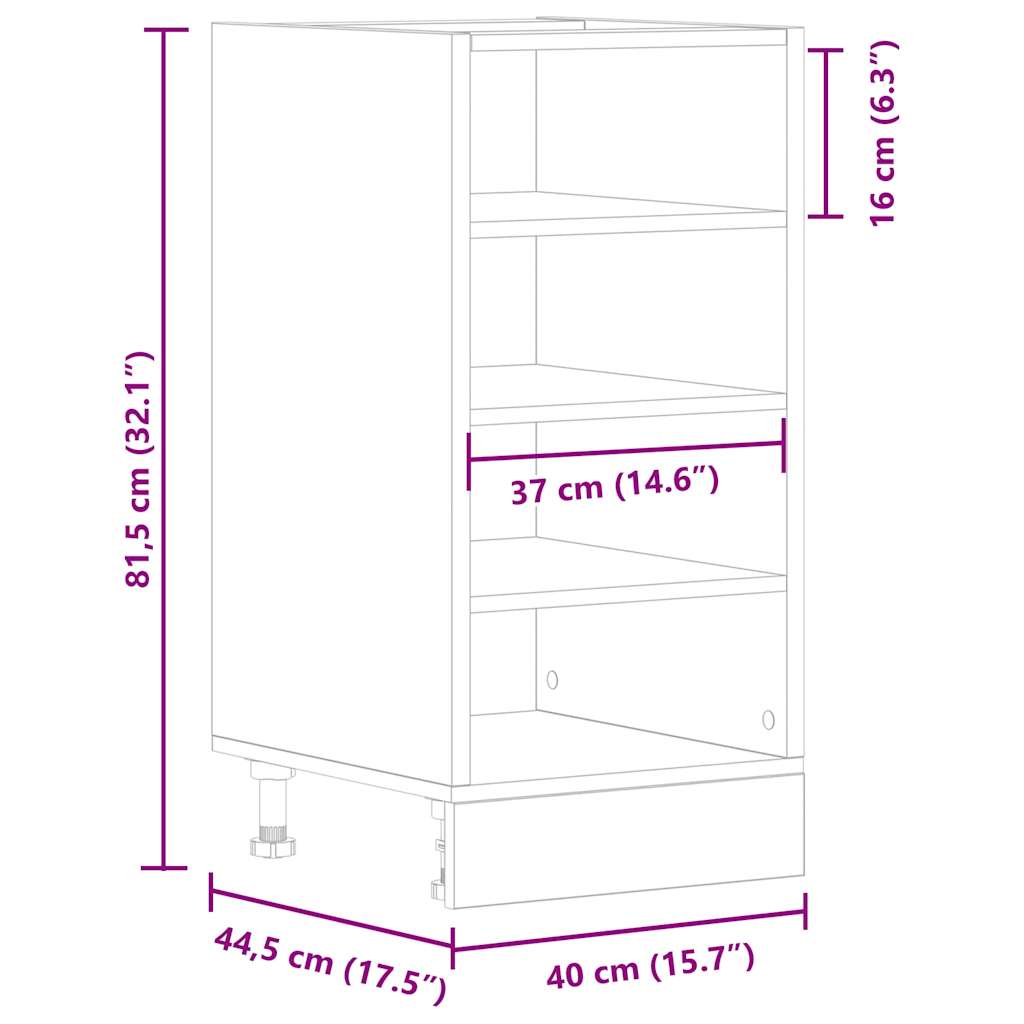 Armoire de plancher blanc 40x44,5x81,5 cm bois d'ingénierie