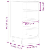 Armoire de plancher noir 40x44,5x81,5 cm bois d'ingénierie