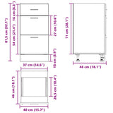 Armoire de plancher noir 40x46x81,5 cm bois d'ingénierie