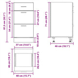 Armoire de plancher chêne sonoma 40x46x81,5cm bois d'ingénierie