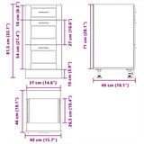 Armoire de cuisine Porto blanc bois d'ingénierie