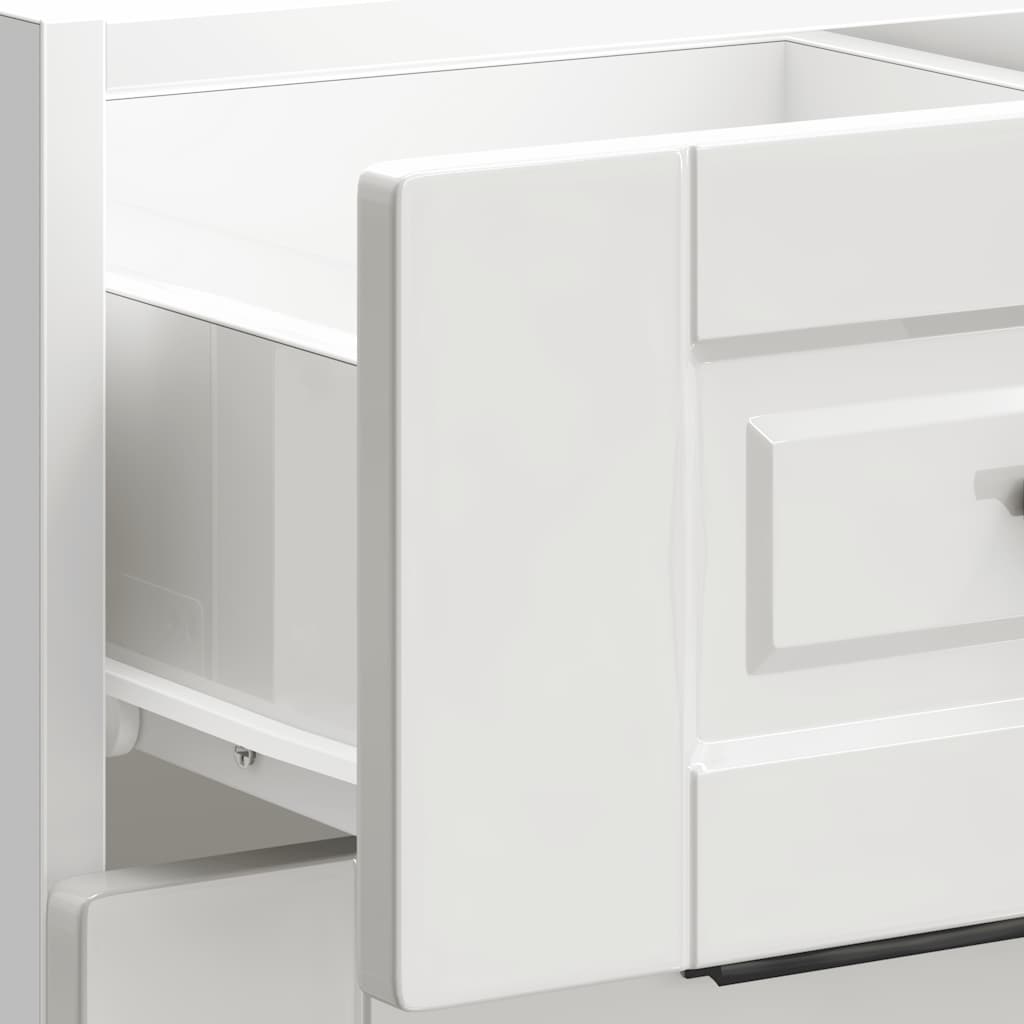 Armoire de cuisine Porto blanc brillant bois ingénierie