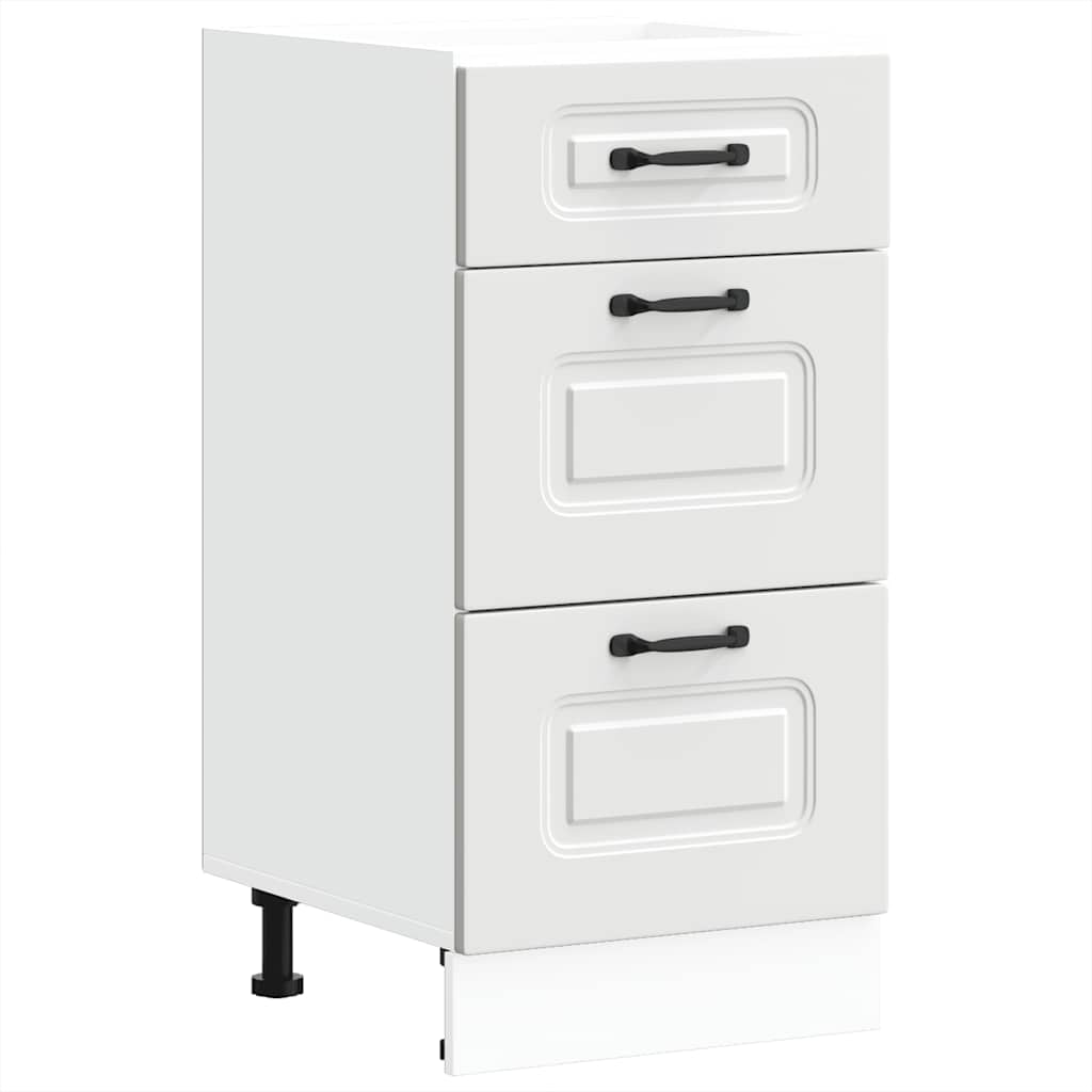 Armoire de cuisine Kalmar blanc bois d'ingénierie