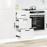 Armoire de cuisine Kalmar blanc brillant bois ingénierie