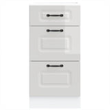 Armoire de cuisine Kalmar blanc brillant bois ingénierie