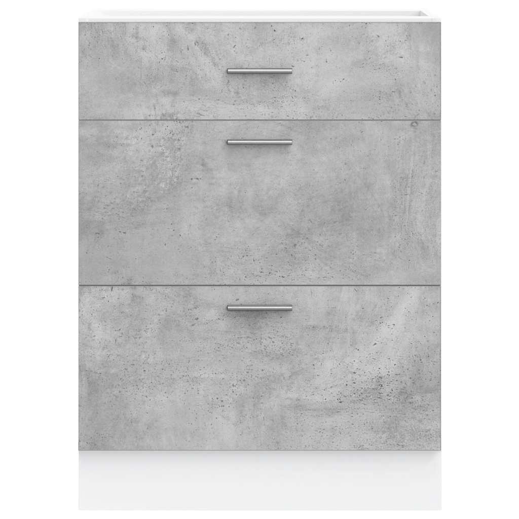 Armoire de cuisine gris béton bois d'ingénierie