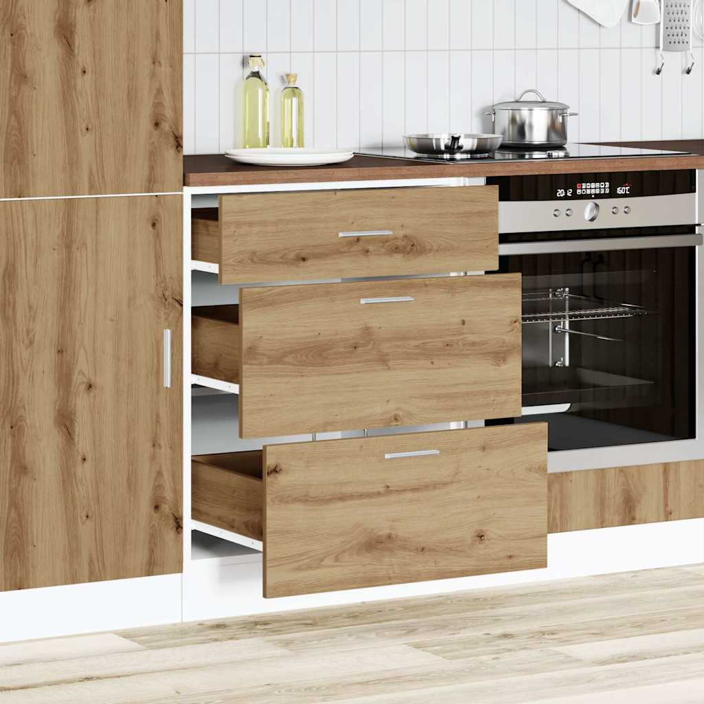 Armoire de cuisine chêne artisanal bois d'ingénierie