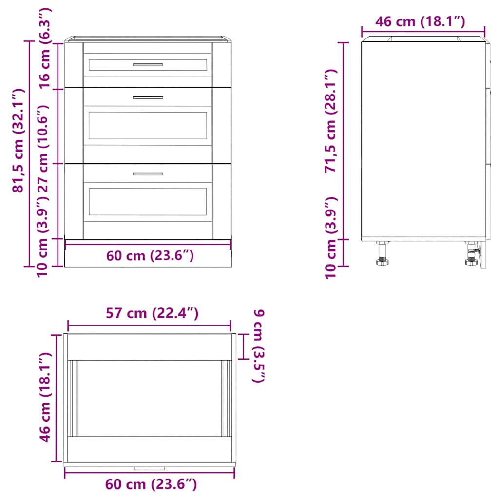 Armoire de cuisine Porto blanc bois d'ingénierie