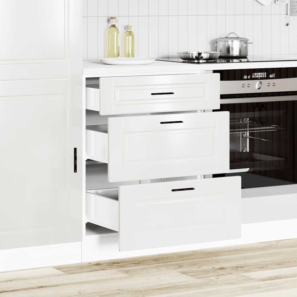 Armoire de cuisine Porto blanc brillant bois ingénierie