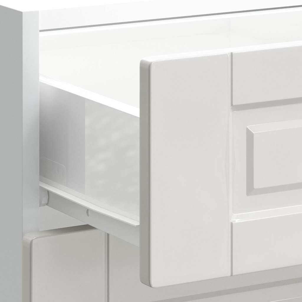 Armoire de cuisine Porto blanc brillant bois ingénierie