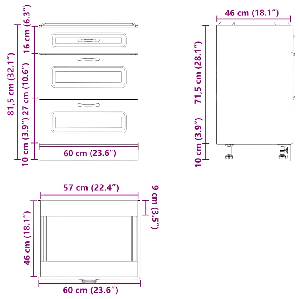 Armoire de cuisine Kalmar blanc bois d'ingénierie