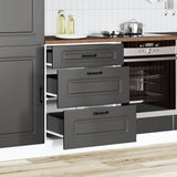 Armoire de cuisine Kalmar noir bois d'ingénierie