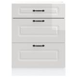 Armoire de cuisine Kalmar blanc brillant bois ingénierie