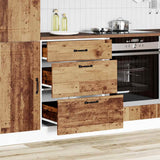 Armoire de cuisine Kalmar vieux bois bois d'ingénierie