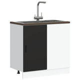 Meuble bas du lavabo noir bois d'ingénierie