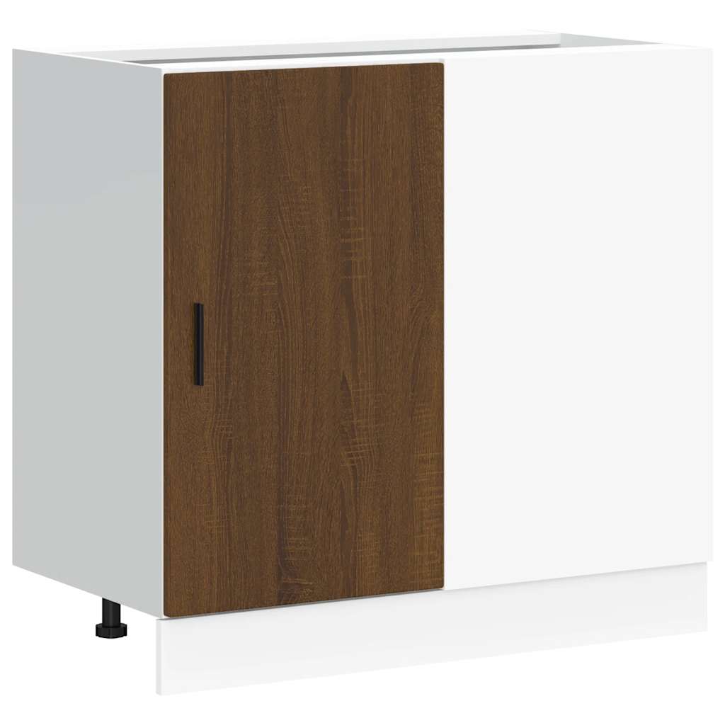 Meuble bas du lavabo chêne marron bois d'ingénierie