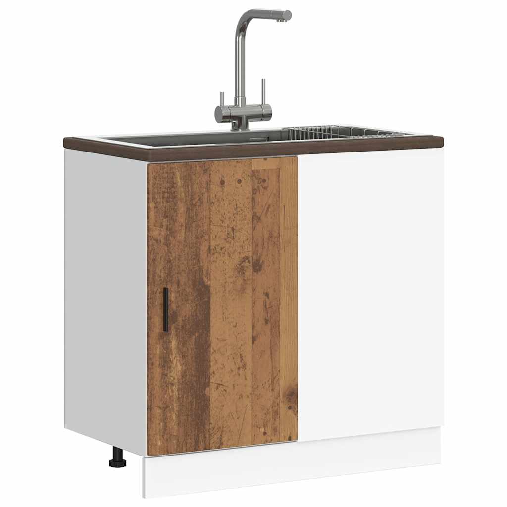 Meuble bas du lavabo vieux bois bois d'ingénierie