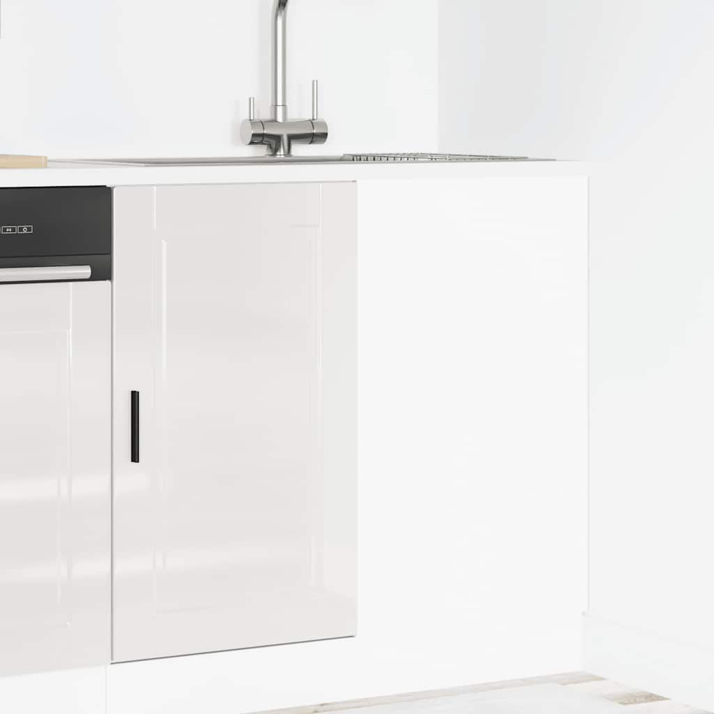 Armoire de cuisine Porto blanc brillant bois ingénierie