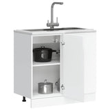 Meuble de base de lavabo Lucca blanc brillant bois ingénierie