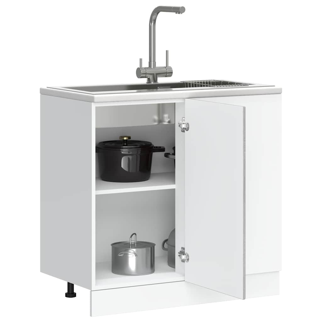 Meuble de base de lavabo Lucca sonoma gris bois d'ingénierie