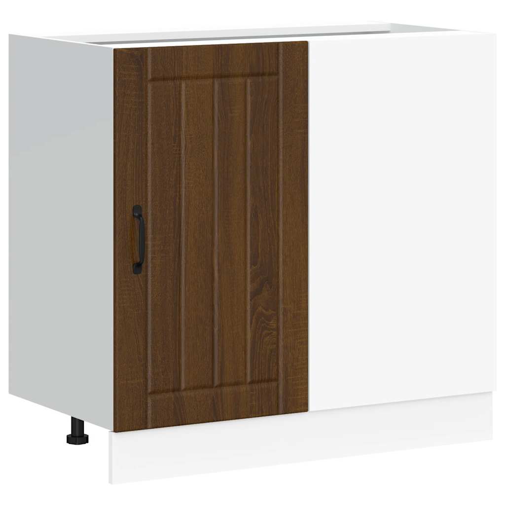 Meuble de base de lavabo Lucca chêne marron bois d'ingénierie