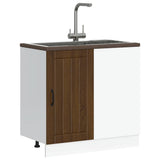 Meuble de base de lavabo Lucca chêne marron bois d'ingénierie