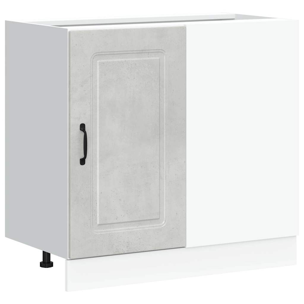 Armoire de cuisine Kalmar gris béton bois d'ingénierie