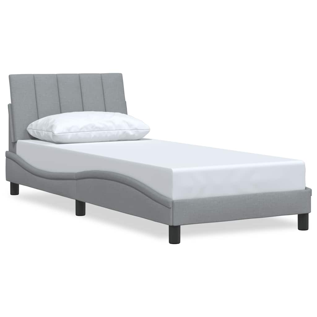 Cadre de lit sans matelas gris clair 80x200 cm tissu