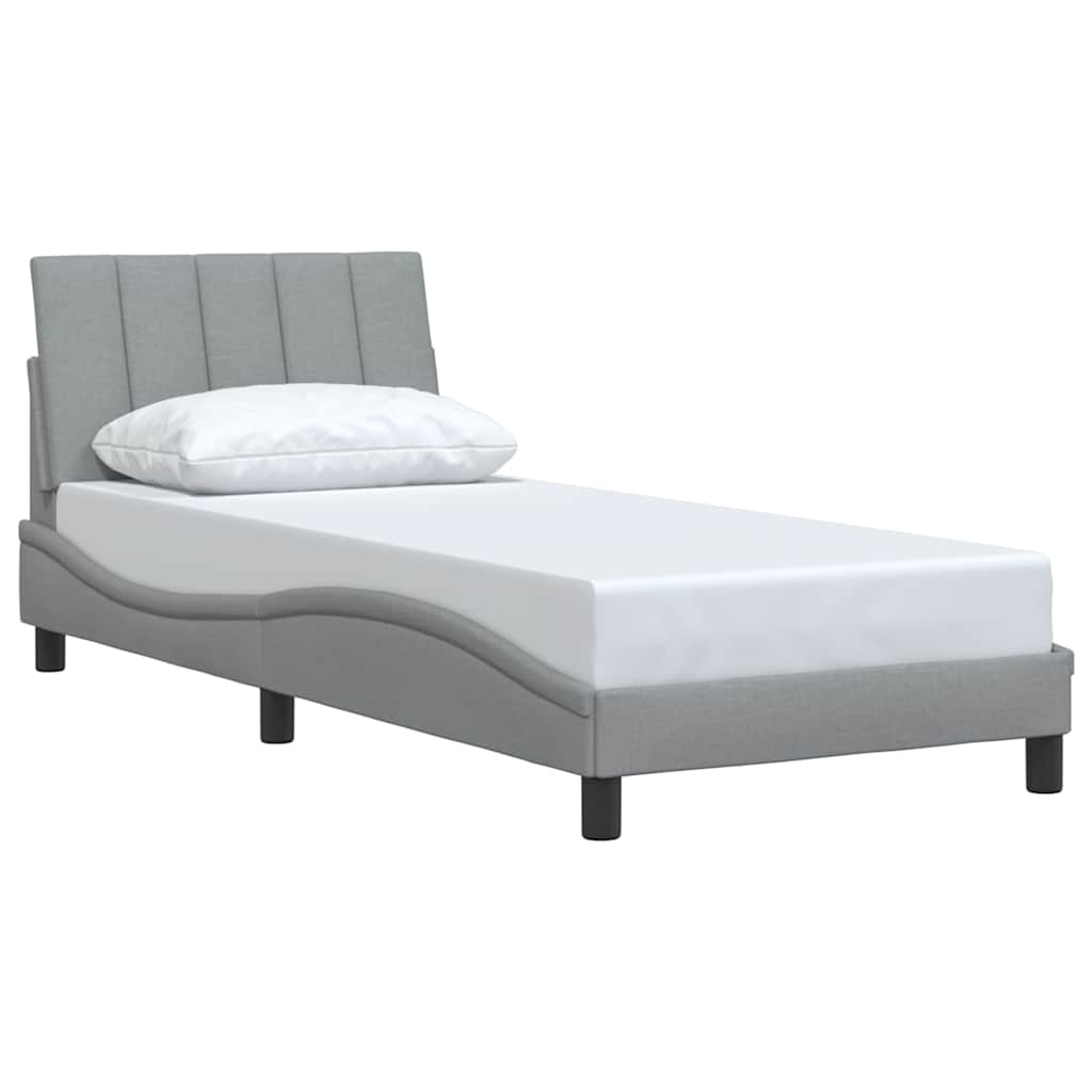 Cadre de lit sans matelas gris clair 80x200 cm tissu