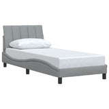 Cadre de lit sans matelas gris clair 80x200 cm tissu