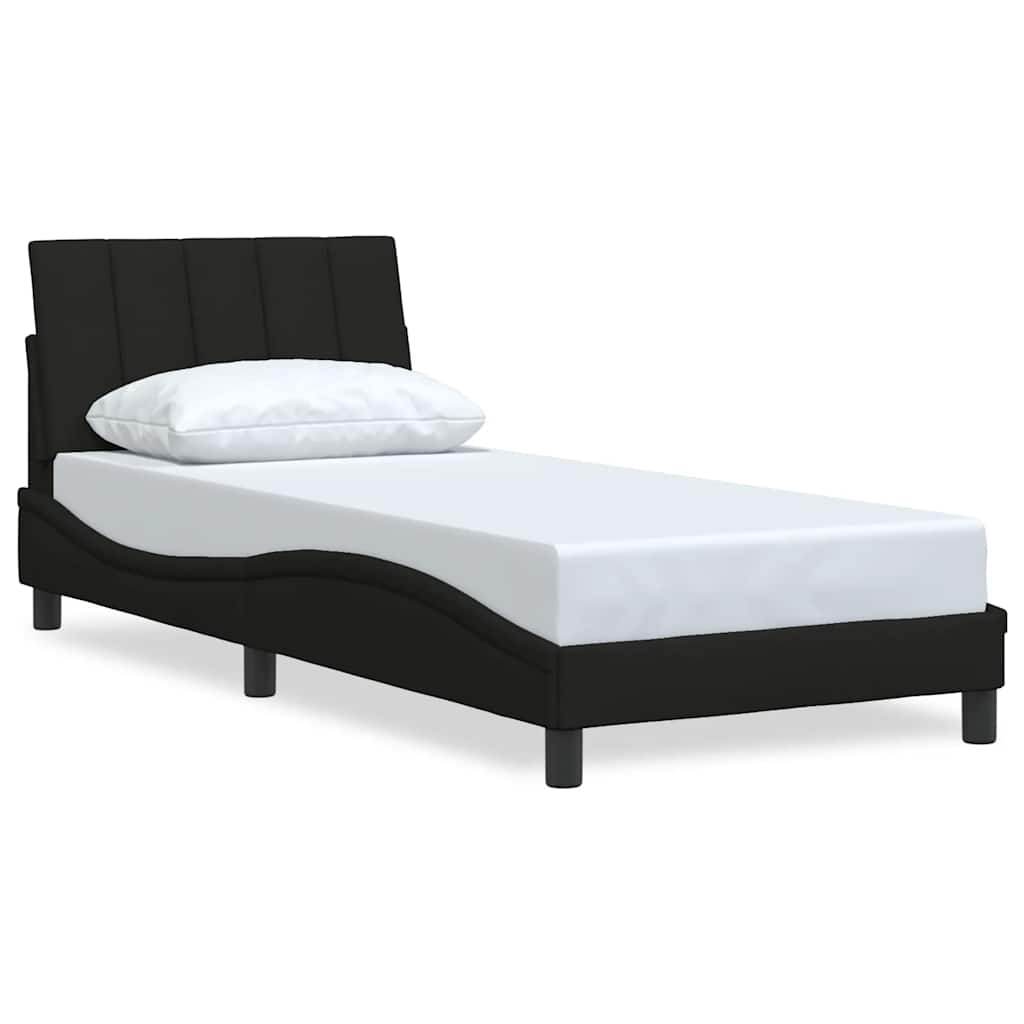 Cadre de lit sans matelas noir 80x200 cm tissu