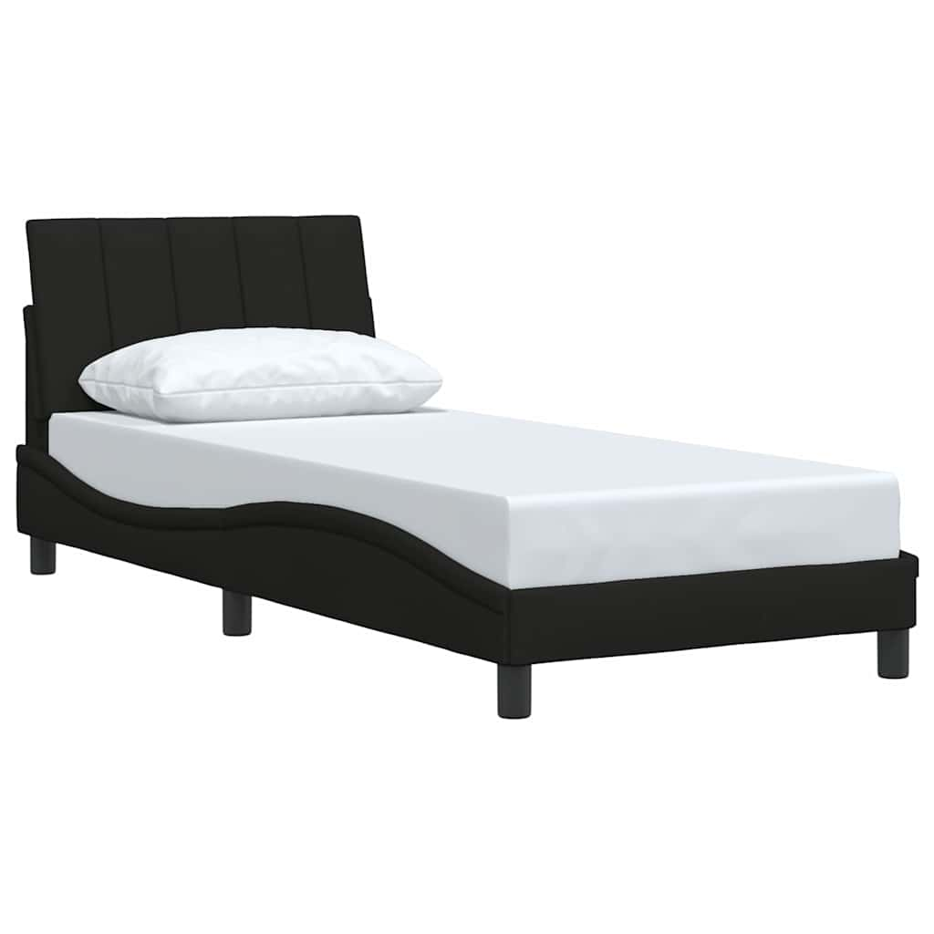 Cadre de lit sans matelas noir 80x200 cm tissu