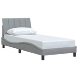 Cadre de lit sans matelas gris clair 90x190 cm tissu