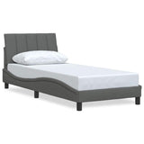 Cadre de lit sans matelas gris foncé 90x190 cm tissu