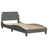 Cadre de lit sans matelas gris foncé 90x190 cm tissu