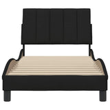 Bed frame without mattress black 90x190 cm fabric