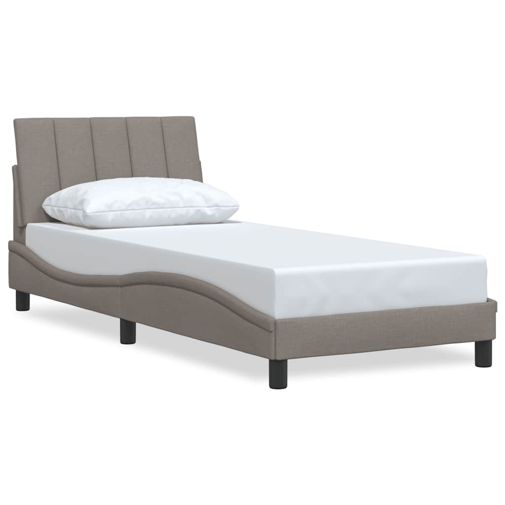 Cadre de lit sans matelas taupe 90x190 cm tissu