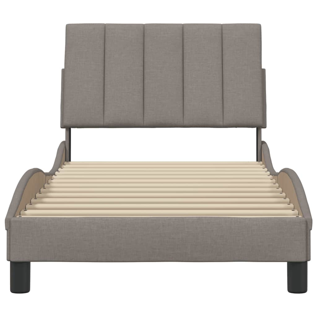 Cadre de lit sans matelas taupe 90x190 cm tissu