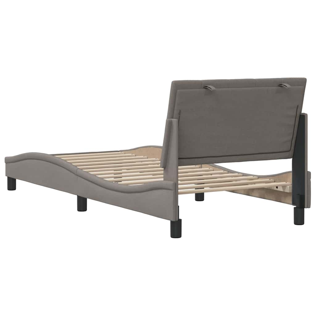 Cadre de lit sans matelas taupe 90x190 cm tissu