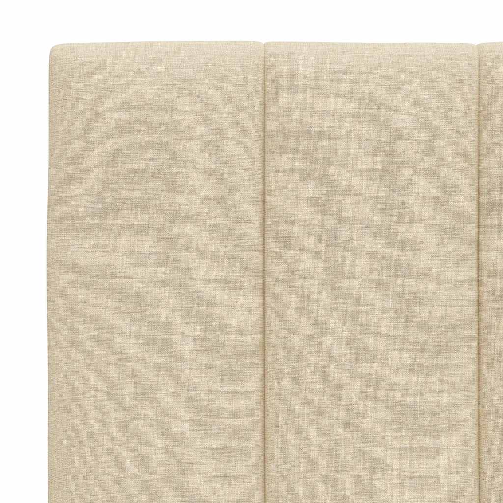 Cadre de lit sans matelas crème 90x190 cm tissu