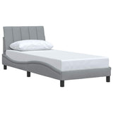 Cadre de lit sans matelas gris clair 90x200 cm tissu