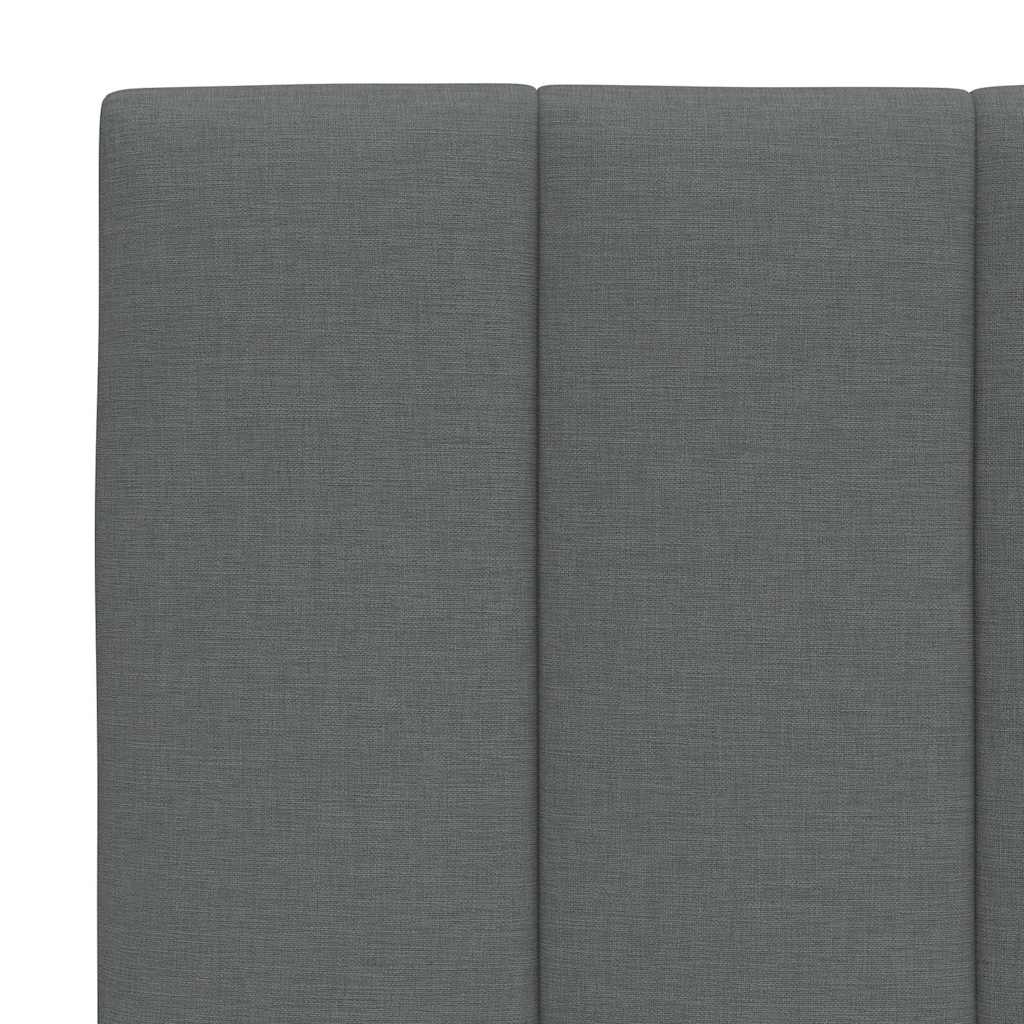 Cadre de lit sans matelas gris foncé 90x200 cm tissu