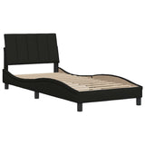 Cadre de lit sans matelas noir 90x200 cm tissu