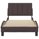 Bed frame without mattress dark brown 90x200 cm fabric