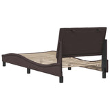 Bed frame without mattress dark brown 90x200 cm fabric