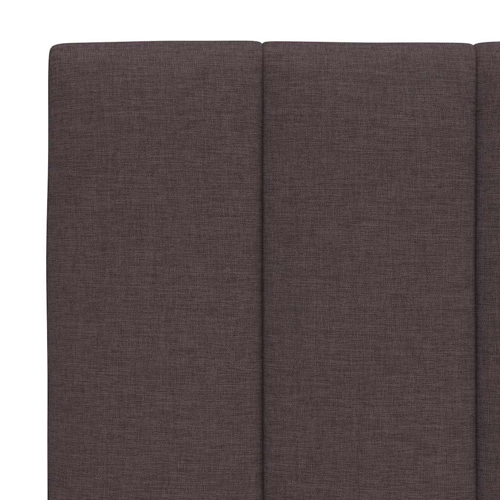 Cadre de lit sans matelas marron foncé 90x200 cm tissu